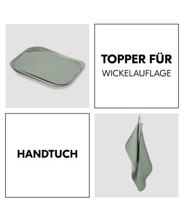 Hauck Topper & Towel for Diaper Pad - Breathable Muslin & Terry Fabric Washable at 60 C Ideal for Baby Boys & Girls - Compatible with Hauck Clean Baby Wrap (Sage) - Buy Online on SooperMarket.com