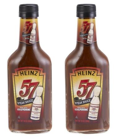 2 Pack Steak Sauce Heinz 57 with Lea & Perrins Worcestershire Sauce 10oz Bottle