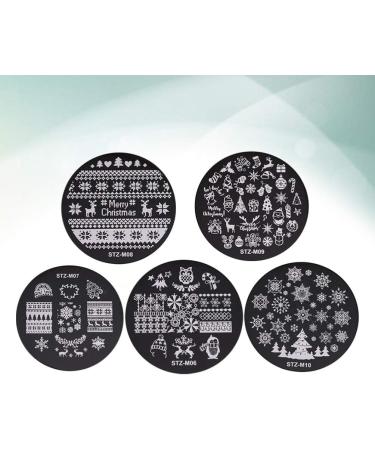 Lurrose Christmas Nail Stamps - 5 Snowflake Designs for DIY Nail Art & Manicure Decor - Buy Online on SooperMarket.com