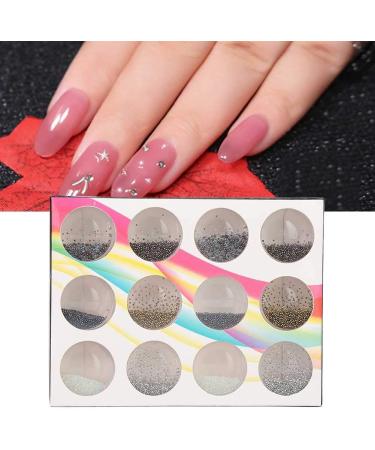 12 Grid DIY Nail Beads Plastic Nail Glitter Rhinestones Nail Art Decoration Manicure Tool Accessory DIY Nail Tip Ornament Beauty Nail Art 3D Decorations - Buy Online on SooperMarket.com