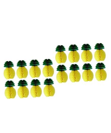 16 Pcs Plant Ornament Honeycomb Party Favors Party Decor Honeycomb Pineapple Yellowx2pcs 8PCS 20CMx2pcs