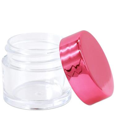 Beauticom 7g Thick Wall Clear Acrylic Jars - Leak Proof for Cosmetics & Beauty | 72 Pieces with Metallic Rose Pink Gold Lids - Buy Online on SooperMarket.com