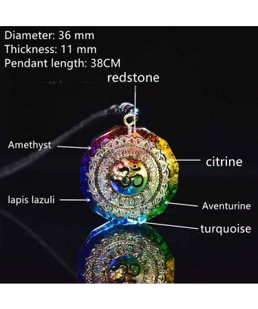 Sinymilk Om Aum Symbol Energy Protection Orgonite Pendant Reiki Healing Stones Necklace - Buy Online on SooperMarket.com