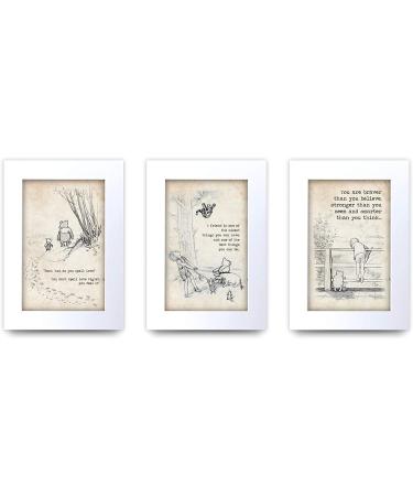 HWC Trading Winnie the Pooh Set of 3 x A4 Unframed Printed Quote Nursery Print Baby Shower Room Gifts New Born Bedroom Gift Print Photo Picture Display (Unframed) Set of 3