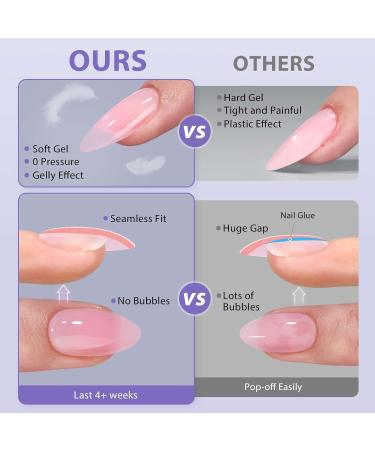 XS Short Square Gel Nail Tips - Pre Colored Milky White Soft Gel Nail Tips | Natural Press-On Nails | XCOATTIPS Pre Applied Primer - Buy Online on SooperMarket.com