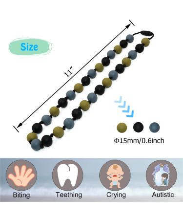 2PCS Silicone Chew Necklaces for Sensory Kids with Autism - Teething and Biting Relief for Boys and Girls - Buy Online on SooperMarket.com