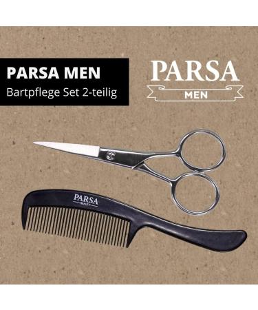 PARSA Men Beard Care Set - 2-Piece Scissors & Comb for Full Beards & Mustaches - Ideal Gift for Him - Buy Online on SooperMarket.com
