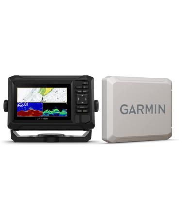 GPS City Garmin ECHOMAP 54cv UHD2 Keyed Chartplotter with 5 inch Display, US BlueChart g3, GT20-TM Transducer and Cover Bundle (010-02591-01), Black US BlueChart g3 with GT20-TM Transducer 5 inch