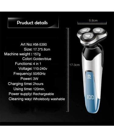GeRRiT Electric Razor for Men - Waterproof Rotary Shaver Cordless USB Rechargeable Beard Trimmer Ideal Gift for Husband & Dad - Buy Online on SooperMarket.com