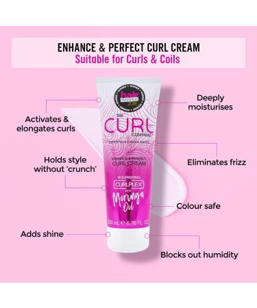 The Curl Company Enhance & Perfect Curl Cream 200ml with Curplex & Moringa Oil. Ideal for Curls & Waves - Buy Online on SooperMarket.com