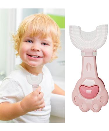 Kids U Shaped Toothbrush - Detachable Silicone Kids Toothbrush Manual 360 Degree Oral Teeth Cleaning Brush with Soft Silicone Head for Kids 2-6 Years Littryee Pink 1 count (Pack of 1) - Buy Online on SooperMarket.com