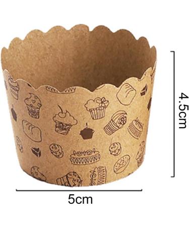 50Pcs Muffin Cup No Odor Food Grade Pulp High Temperature Resistance Cake Kitchen Supplies Cake Liner - Buy Online on SooperMarket.com