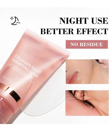 Collagen Night Wrapping Mask Collagen Overnight Face Mask Peel Off Face Masks - Hydrolyzed Collagen Face Masks Skincare for Elasticity & Hydration Tight Skin Reduce Sagging & Dullness - Buy Online on SooperMarket.com