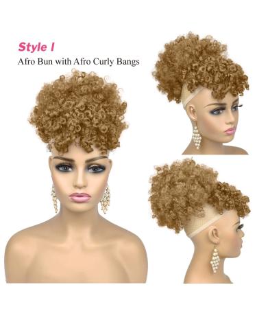 Afro Puff Drawstring Ponytail with Bangs - Kinky Curly Pineapple Hair for Black Women - 3 Piece Set (27#) - Buy Online on SooperMarket.com