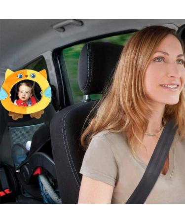 AIPINQI Baby Car Mirror - Shatterproof Safety Rear Facing Mirror for Infant and Newborn | Easy View Cartoon Design for Car Seat | Owl Design - Buy Online on SooperMarket.com