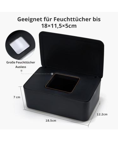 Buy Cheerhom Black Baby Wet Wipes Storage Box - Moist Toilet Paper Holder & Wet Wipe Organizer 18x12.2x7cm - Perfect for Home Office & Travel - Buy Online on SooperMarket.com