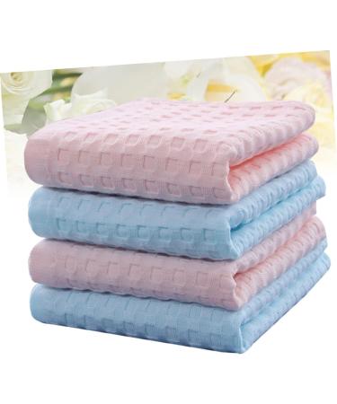 4pcs FRCOLOR Cotton Towel Set | Absorbent Makeup Remover & Facial Washcloths | Bathroom & Bath Supply Accessory | Baby Scarf | Blue - Buy Online on SooperMarket.com