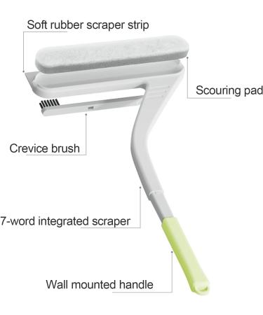 Professional Window Cleaning Tool - Squeegee with Crevice Brush | Household Glass Scraper - Green - International Shipping - Buy Online on SooperMarket.com