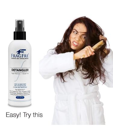 FRAGFRE Hair Detangler Spray 8 oz - Leave-in Conditioner for Sensitive Scalp - Heat Protectant & Styling Spray - Fragrance-Free, Paraben-Free - Gluten-Free, Vegan, Cruelty-Free - 8 Fl Oz - Buy Online on SooperMarket.com