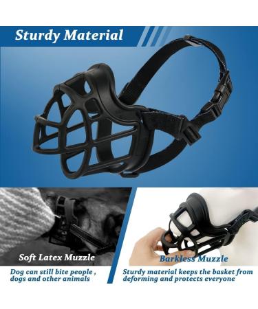 Buy Korb Muzzle for Dogs - Breathable Silicone Basket Adjustable & Anti-Bark XL Size - Buy Online on SooperMarket.com