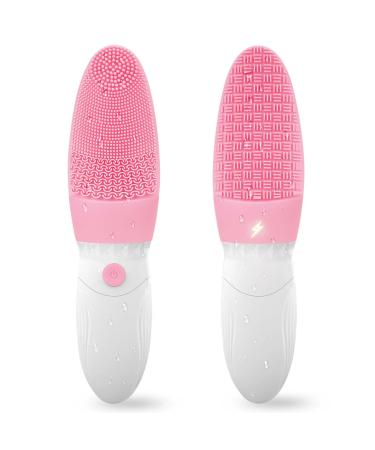 Sonic Facial Cleansing Brush Silicone Face Scrubber, Waterproof Vibrating Face Cleanser Brush, Face Brushes for Cleansing and Exfoliating, USB Rechargeable