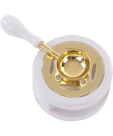 Letter Wax Sealing Kit - Wax Warmer Spoon Brass Head & Wooden Handle in Brown (Milky Gray) | International Shipping - Buy Online on SooperMarket.com