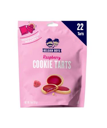Belgian Boys Raspberry Cookie Tarts, Raspberry Jam Shortbread Cookies, Individually Wrapped Treats, Non-GMO, No Preservatives (22 Tarts per Pouch)