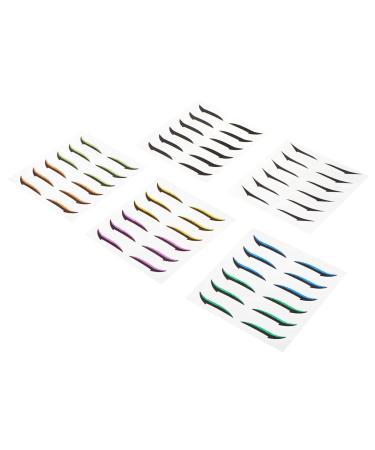 BELLIFFY 36 Pairs Glitter Eyeliner Instant Reusable Double Eyelid Tapes Eyeliner Strips for Eyes Sticker