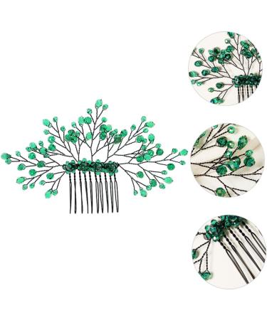 Mikinona Green Branches and Leaves Hair Comb Leaf Comb Hairpin Wedding Comb Hairpin Wedding Crystal Hair Decor Wedding Headdress Crystal Leaf Headdress Crystal Comb Hairpin Leaf Hair Comb - Buy Online on SooperMarket.com