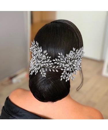 Azaleas Wedding Hair Comb Bridal Headband Rhinestone Wedding Headpiece Bridesmaid Crystal Hair Accessories (Silver)