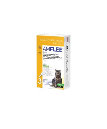 Amflee Spot On for cats against fleas & ticks Fipronil 50 mg solution for spot-on use with 3 single-dose pipettes