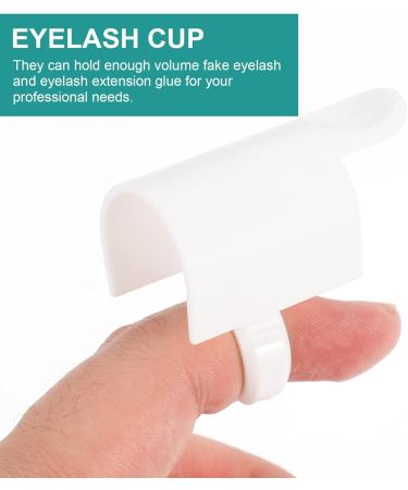 KALLORY 10pcs Extension Finger Glue for Rest Tool Supplies Ring Plastic Cups Eyelash Cup Grafting Holder 5.5X4.5X2.8CM - Buy Online on SooperMarket.com