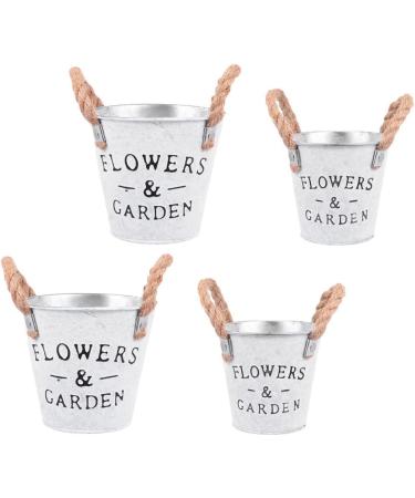 Homoyoyo 8 Pcs Tin Bucket Metal Flower Bucket The Office Desk Decor Galvanized Metal Vase French Country Pitcher Desk Waste Basket Metal Tin Plating Iron Flower Arrangement 13X12cmx2pcs Assorted Colorx2pcs - Buy Online on SooperMarket.com