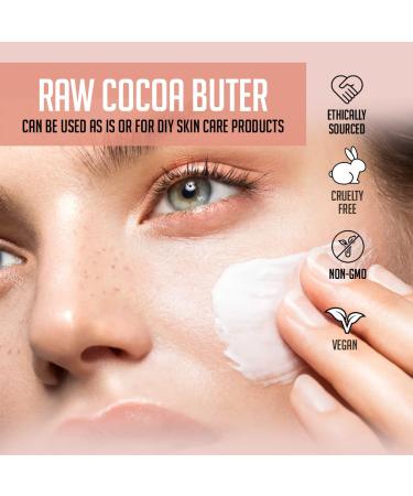 Raw Pure Unrefined Cocoa Butter 8oz - Ideal for DIY Body Butters, Soaps, Lotions & Lip Balm - Great for Stretch Marks & Acne Spots - Hard/Solid Texture - Natural Cacao Scent - Buy Online on SooperMarket.com