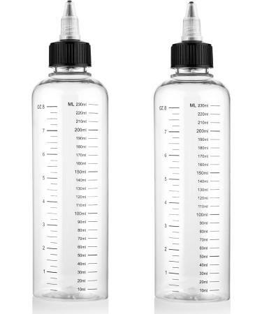 WLLHYF 2 Pack Applicator Bottle for Hair 8.5 Ounce Plastic Hair Oil Applicator Hair Color Squeeze Bottle Hair Root Dye Bottle with Ratio Graduated Scale Twist-On Top Tip Cap - Buy Online on SooperMarket.com
