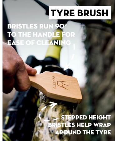 Peatys Eco-Friendly Bicycle Cleaning Brush Set - Durable Beech Wood Brushes for Mountain, Road, and Gravel Bikes - Includes Drivetrain and Tyre Brushes - Buy Online on SooperMarket.com