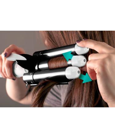 Alure 3 Barrel Curling Iron - 1 Ceramic Tourmaline Wand with LCD Display & Dual Voltage - BlackWhite - Buy Online on SooperMarket.com