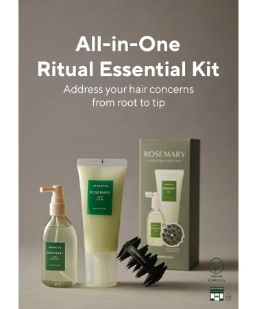 Buy AROMATICA Rosemary Scalp Care Gift Set Hydrating Treatment Scrub & Brush Sulfate Silicone & Paraben-Free International Shipping Available - Buy Online on SooperMarket.com
