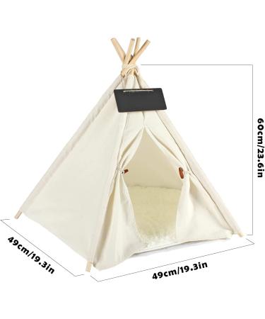 Pet Teepee Dog & Cat Bed with Cushion & Blackboard Chalk | Cozy Pet Tents & Houses - Buy Online on SooperMarket.com