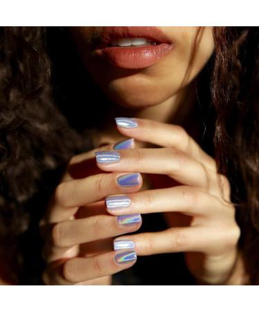 Glitter Laser Nail Polish - Pretty Shiny Mirror Glitter Nail Art Holographic Durable Nail Polish (001 Silver) - Buy Online on SooperMarket.com