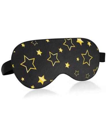 Haskirky Light Blocking Eye Mask Breathable and Adjustable Adult Men and Women Travel on Business Trips Yoga Meditation Light Smooth Comfortable Eye Mask Office Deep Sleep Goodies Black Stars