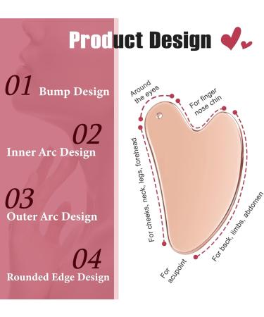 Stainless Steel Gua Sha Tool for Face & Body - Rose Gold Facial Massage Tool | Tighten Skin & Enhance Beauty | Includes Travel Pouch - Buy Online on SooperMarket.com