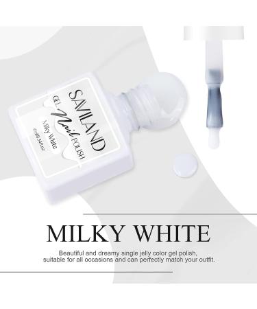 SAVILAND Milky White Gel Nail Polish - Long Lasting Quick Dry Jelly Gel Polish for DIY Manicure - 0.34 Fl Oz - Buy Online on SooperMarket.com