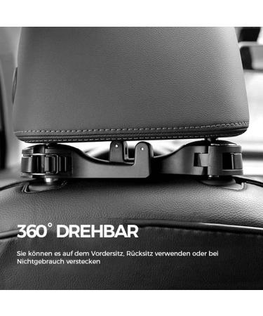 Keeplus 2-in-1 Car Headrest Hook & Phone Holder - Silver | Portable Organizer for Car Seats & Clothes - Buy Online on SooperMarket.com