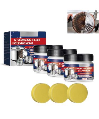 Magic Nanotechnology Stainless Steel Cleaning Paste Metal Rust Remover Powerful Metal Cookware Cleaning Paste Metal Polishing Paste 3pcs