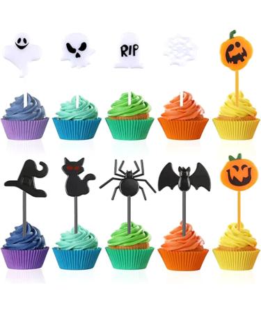 Halloween Cupcake Toppers Set of 10 Cake Decorating Toothbrush Ornaments for Home Birthday Holiday Gift Supplies Halloween Cupcake Toppers Plastic 10 Halloween - Buy Online on SooperMarket.com