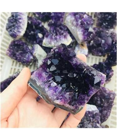 Stone Crafts Purple Feng Shui Natural Amethyst Crystal Quartz Drusy Geode Cluster Stone Decoration Ornament kaixun 1PC 40g-55g - Buy Online on SooperMarket.com