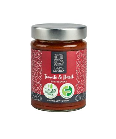 Bay's Kitchen Award-Winning Low FODMAP Tomato & Basil Stir-in Pasta Sauce for Pasta Bakes and Fresh Pasta Dishes Gluten-Free IBS-Friendly and suitable for Vegans (260g jar)