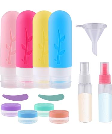 Vexillic 16-Piece Silicone Travel Bottles Set - 90ml BPA-Free Bottles for Shampoo Cream & Shower Gel - Perfect for International Travel - Buy Online on SooperMarket.com