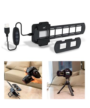 JJC Photo Slide and Film Digitizing LED Light Kit with 35mm Film Strips and Slides Holder, 10-Levels Brightness Shoe Mount LED Backlight for Photo Slides and Film Negatives Scanning Copying LED Light Only